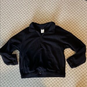 Women's Black Quarter-Zip Fleece Top